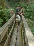 DSC05464 Baldur drängt sich an Christian vorbei und will über die Brücke.